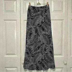 Cynthia Rowley Blue & White Fern Jersey Pull-On Faux Wrap Midi Skirt Sz. XS